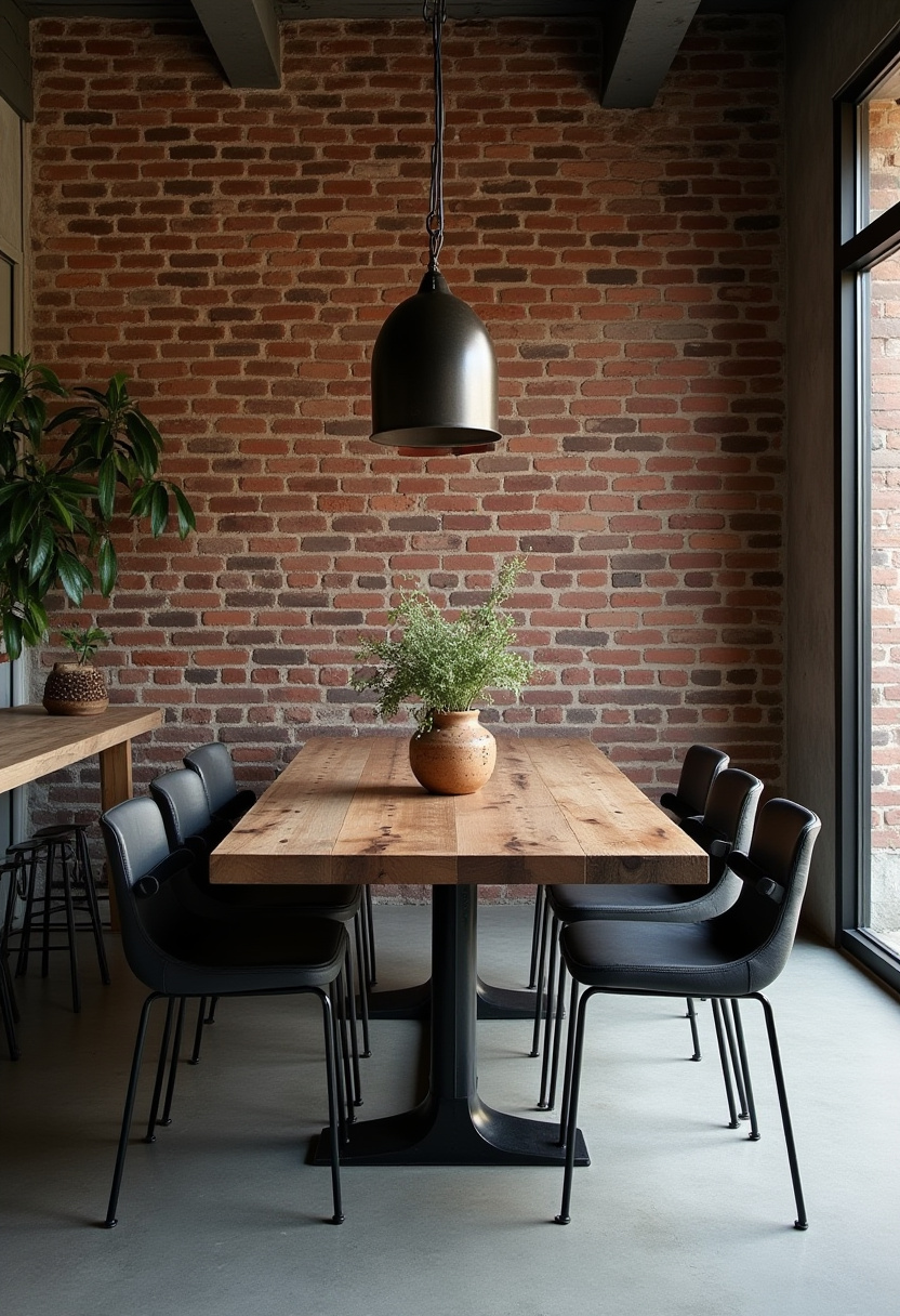 Accent Wall Dining Room Farmhouse