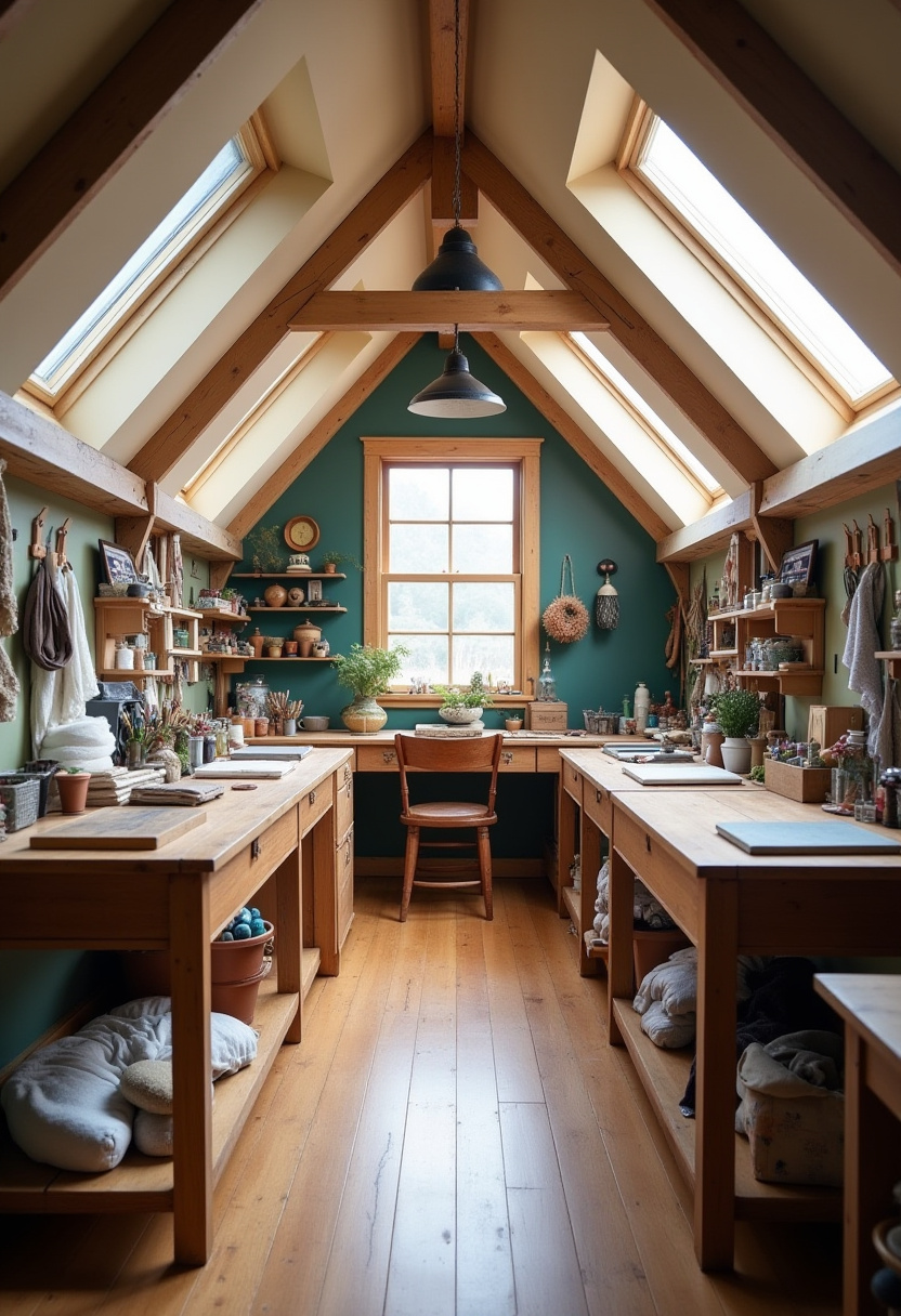 43+ Creative Attic Apartment Workshop Room Design