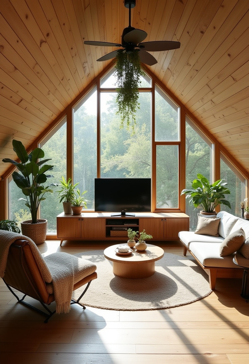 Attic TV Room Ideas Sloped Ceiling