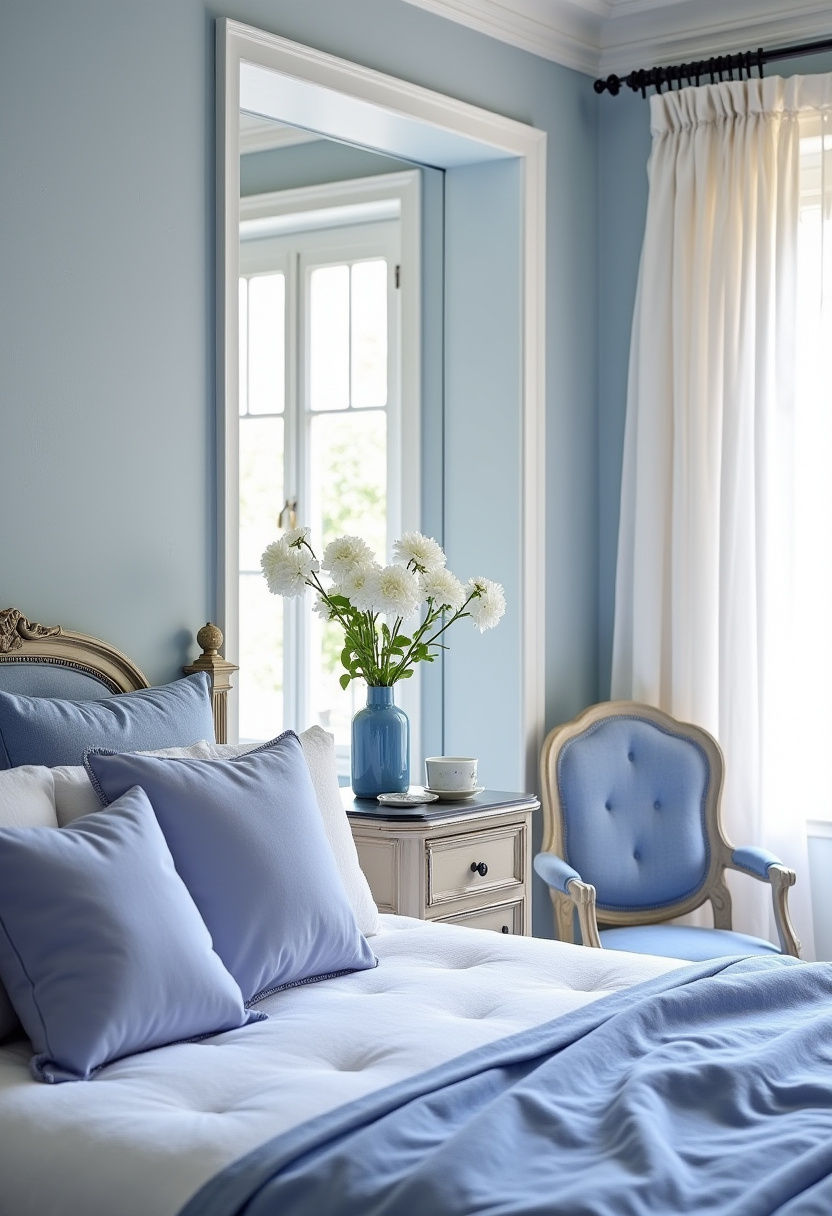 White and Blue Living Room