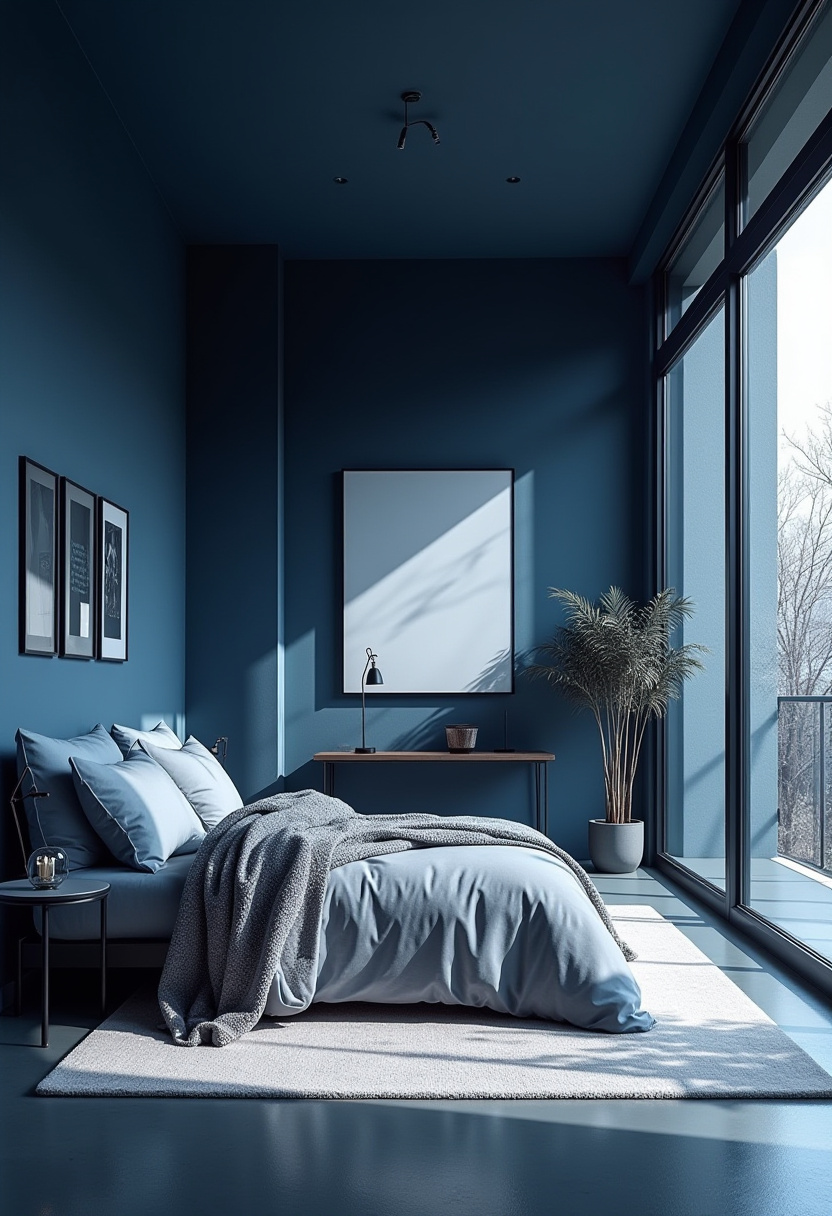 Blue and White Bedroom Décor