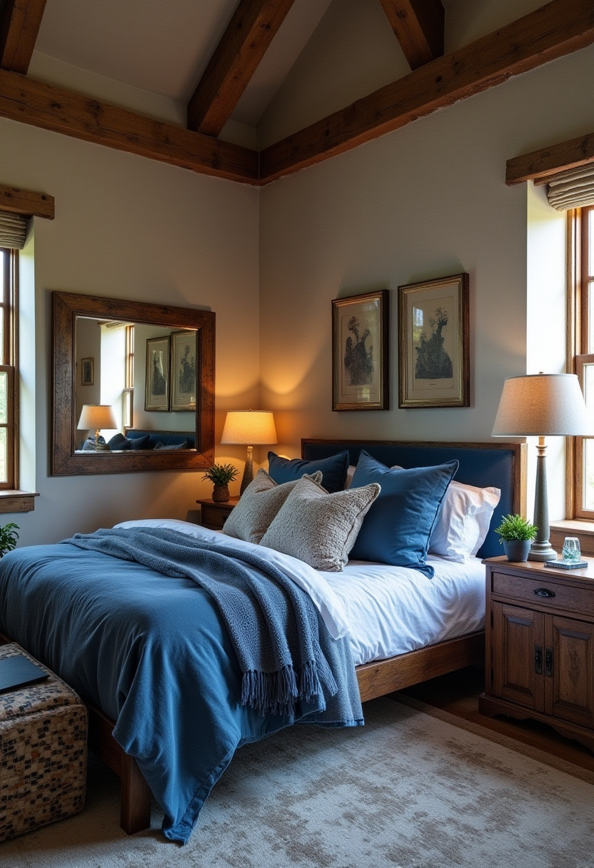 Blue and White Bedroom Design