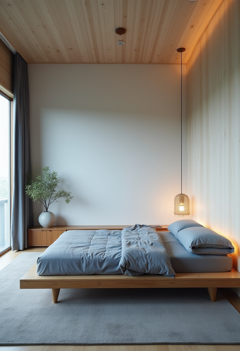 Modern Blue and White Bedroom