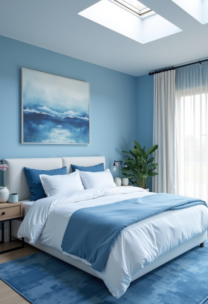 Small Blue and White Bedroom Ideas