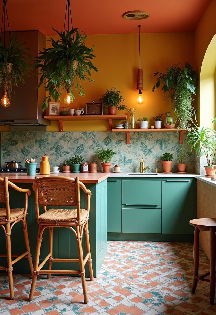 Boho Kitchen Ideas Bohemian Style Colour