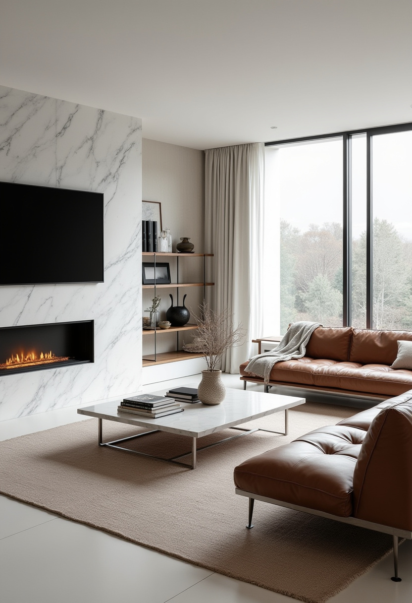 Electric Fireplace Ideas with TV Modern