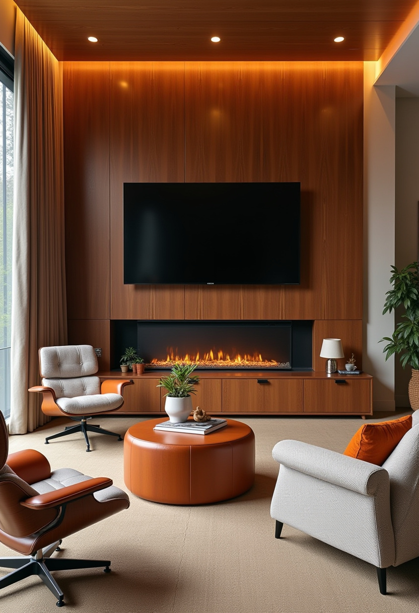54+ Living Room TV Fireplace Wall Ideas