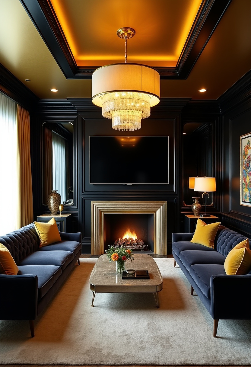 56+ Entertainment Wall with Fireplace