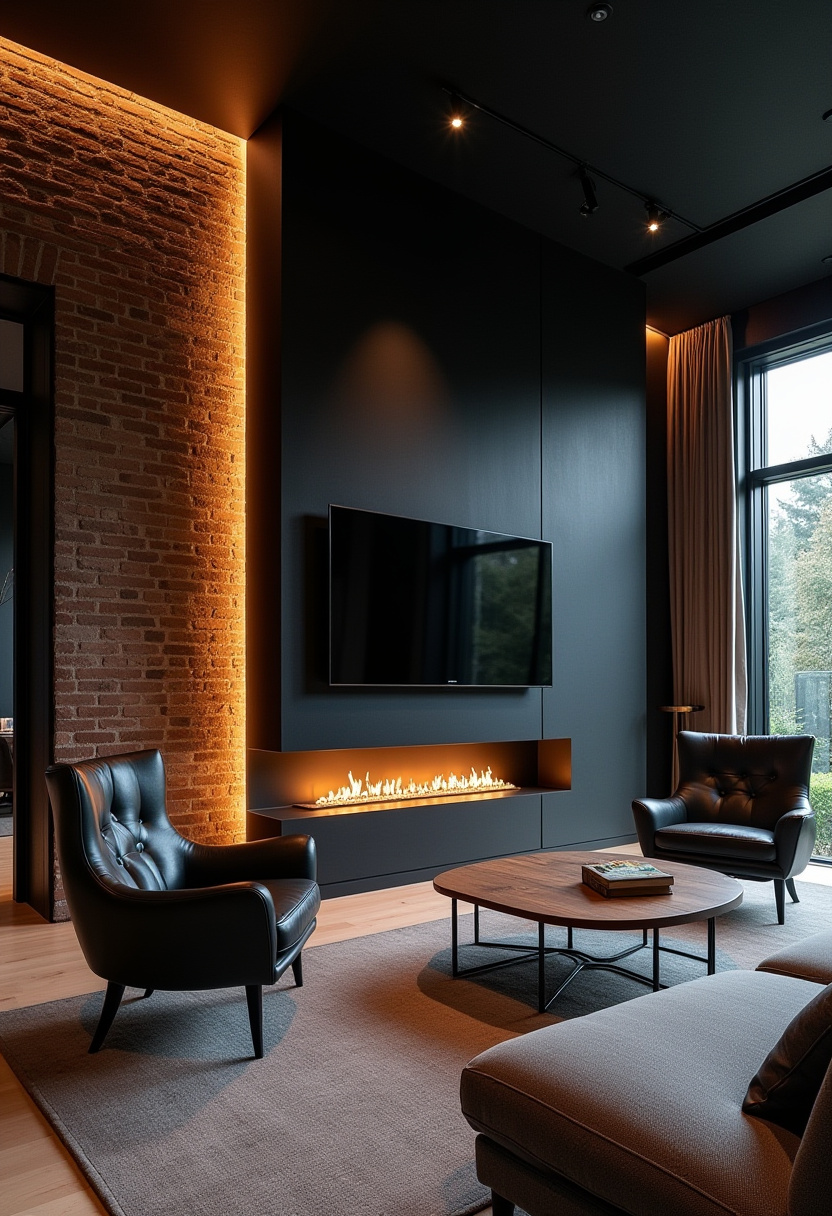 Electric Fireplace Ideas with TV Above