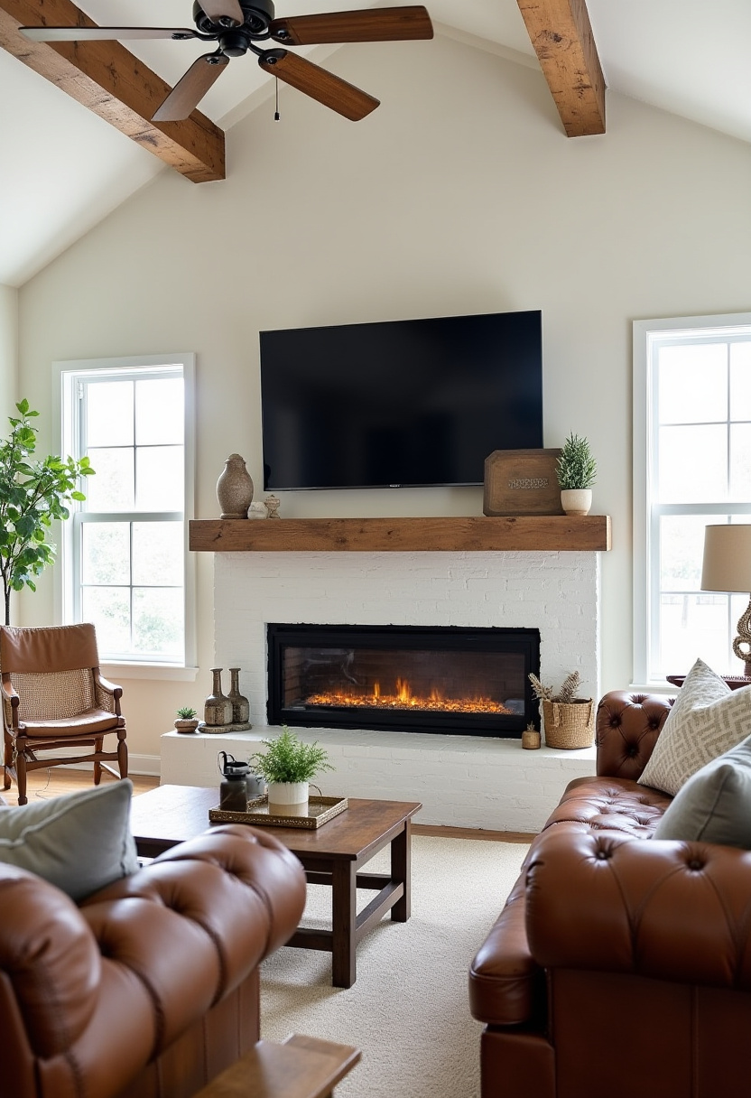 Electric Fireplace Ideas with TV Shiplap