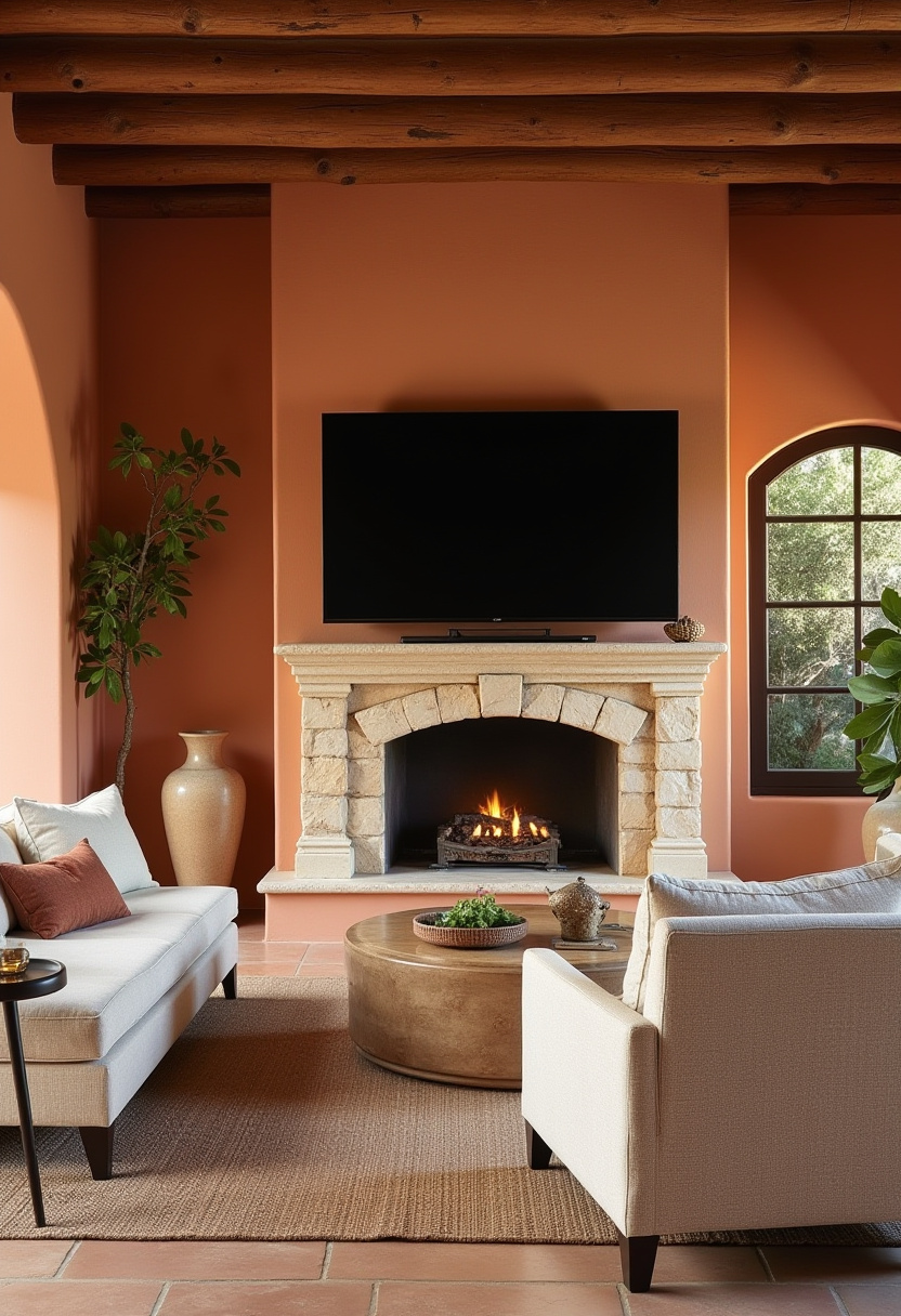 43+ Modern fireplace wall living room