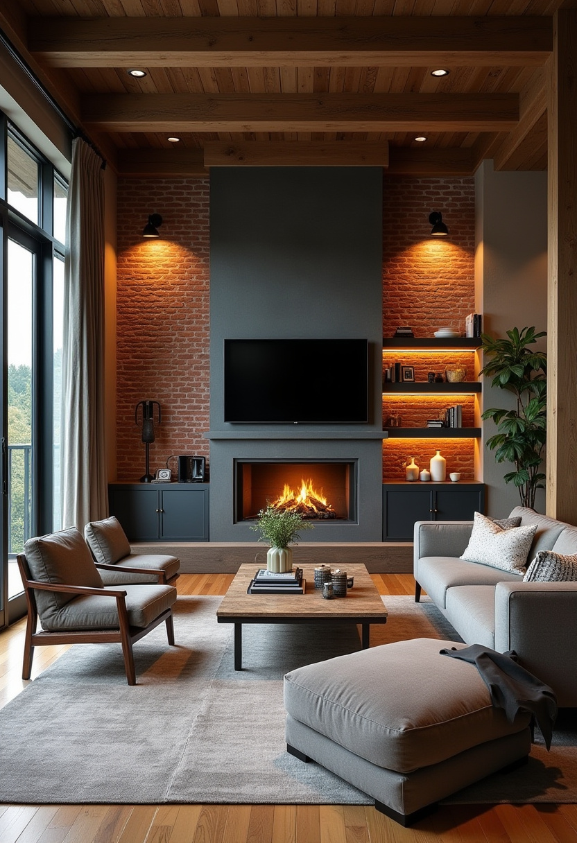 Fireplace TV Wall Modern