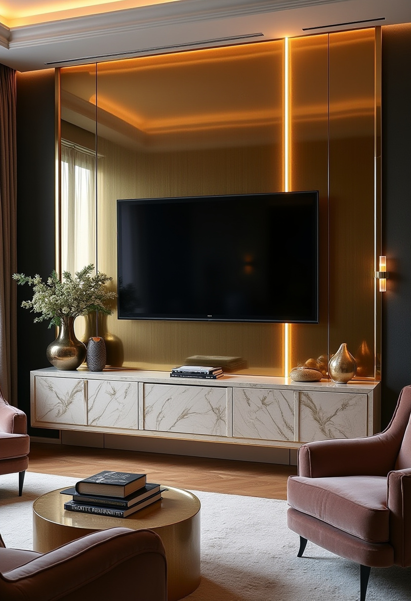 34+ Living Room TV Wall With Mirror