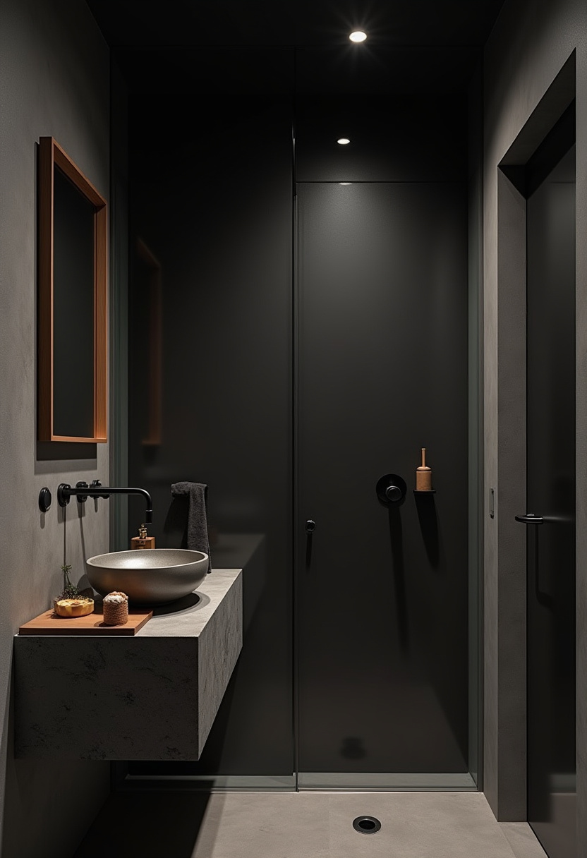 Small Full Bathroom Ideas black