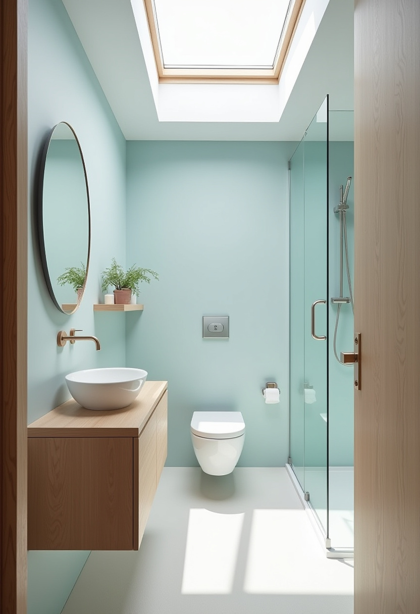 34+ small toilet room ideas Sky Blue