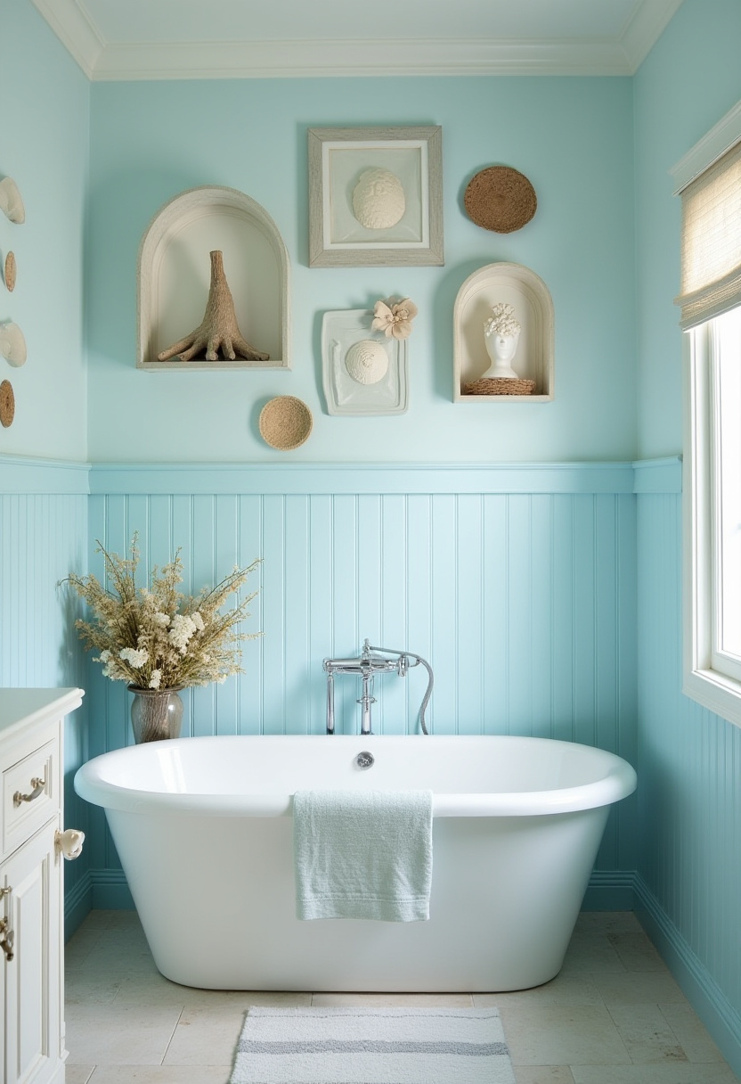 Small wall decor ideas with Tiny Bathroom