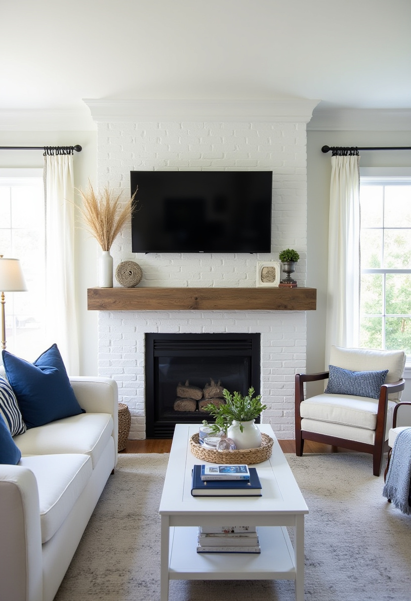 tv above fireplace ideas 26