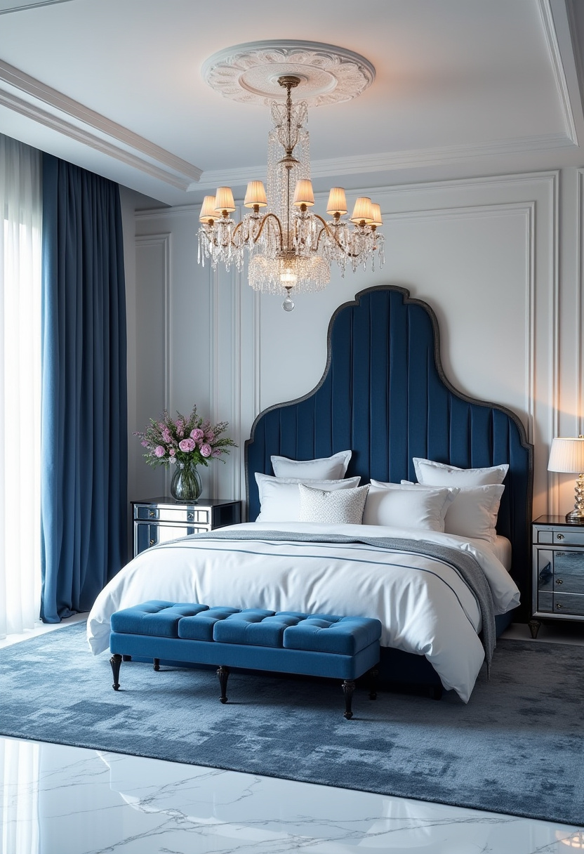 white and blue bedroom 12