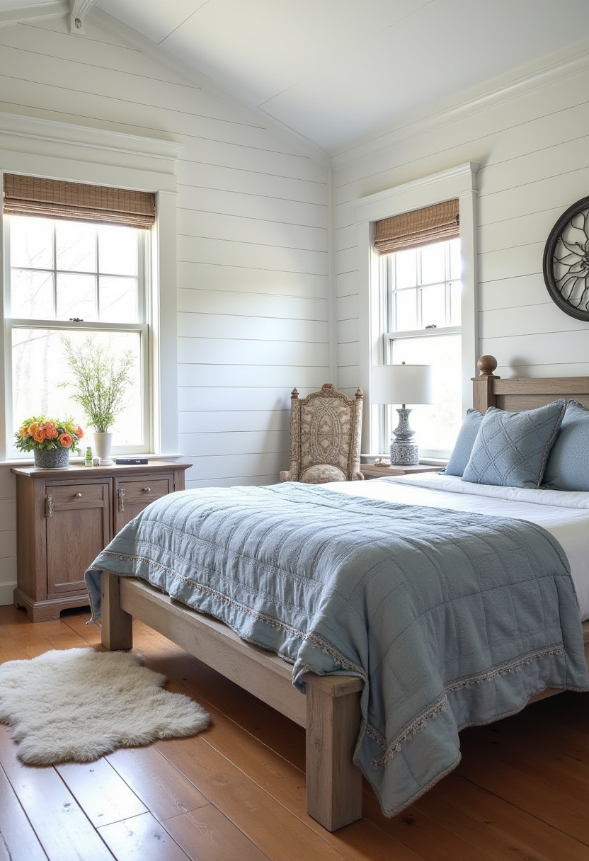 white and blue bedroom 14