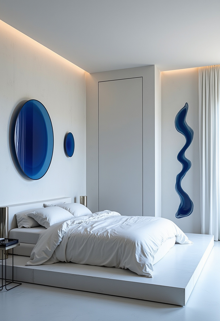 white and blue bedroom 15