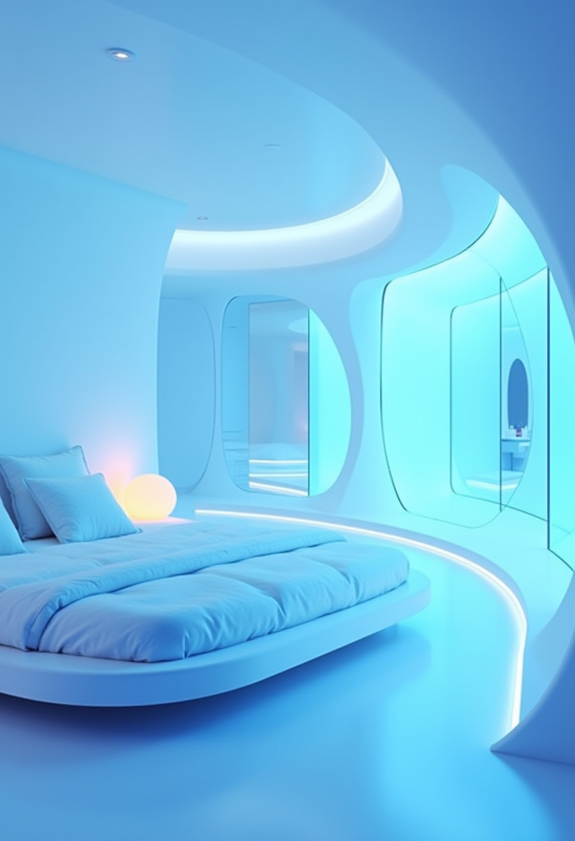 white and blue bedroom 17