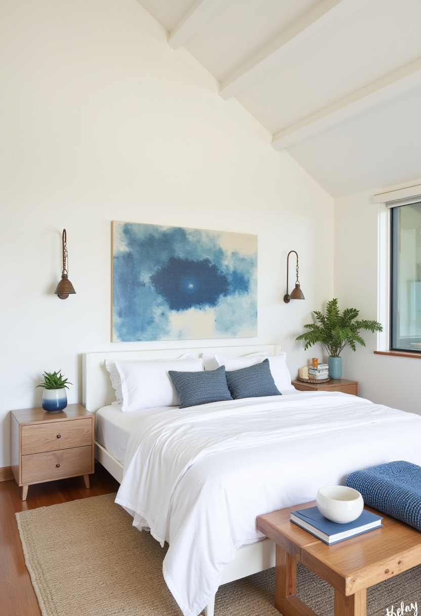 white and blue bedroom 28