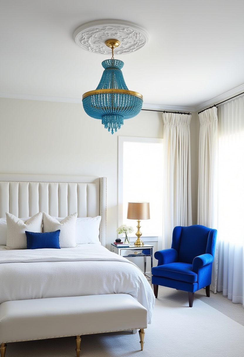 white bedroom with blue accents 11