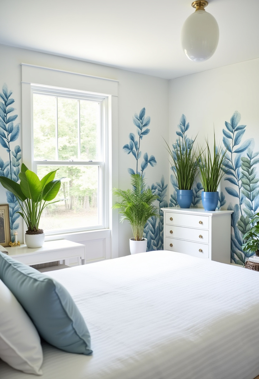white bedroom with blue accents 14