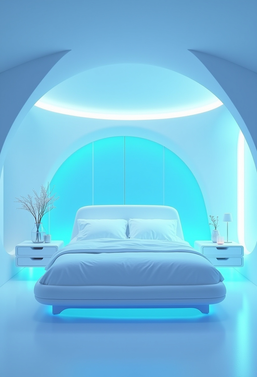 white bedroom with blue accents 15