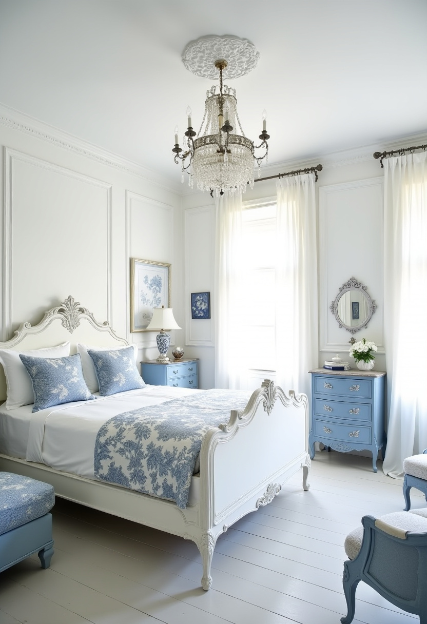 white bedroom with blue accents 16