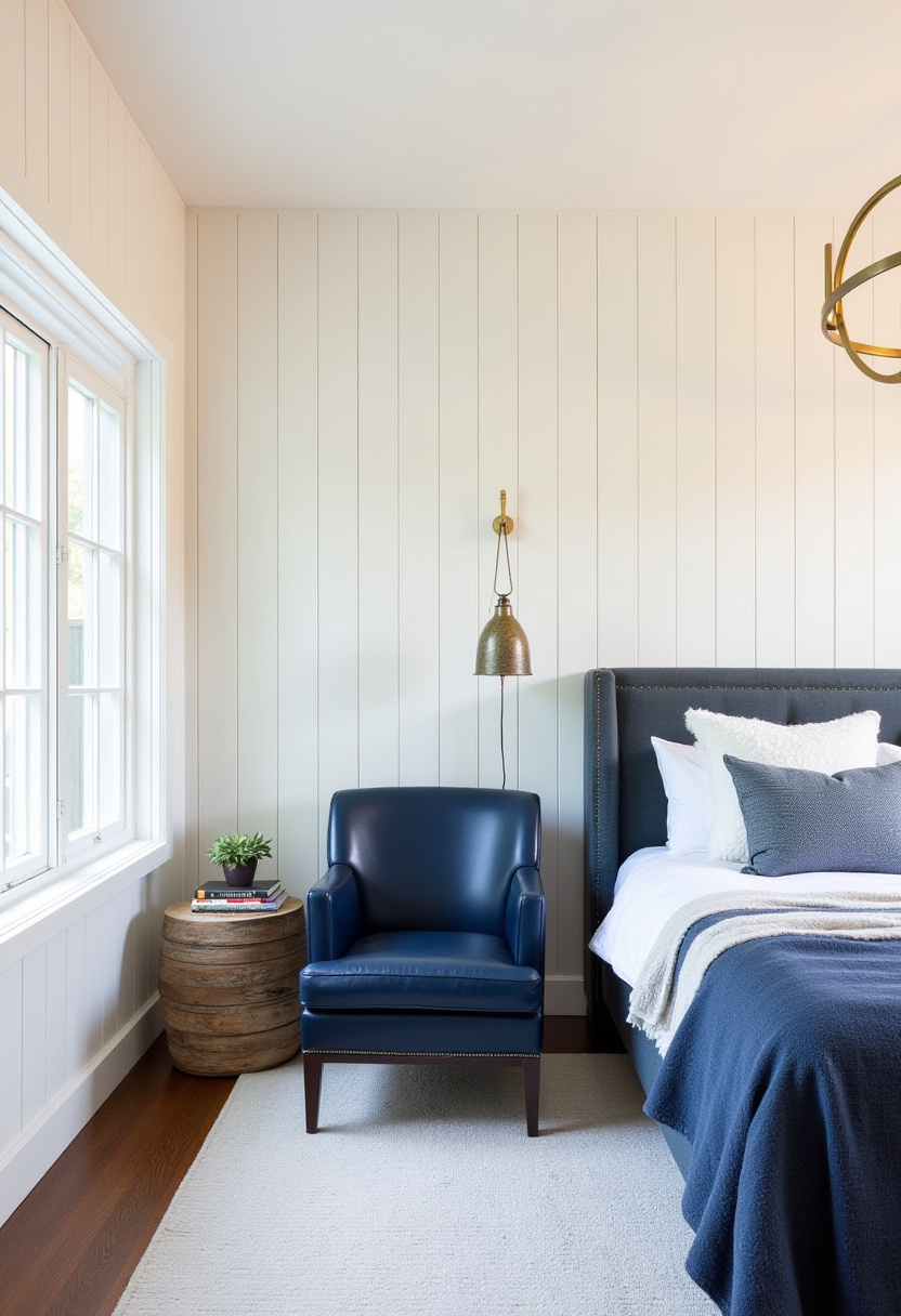 white bedroom with blue accents 18