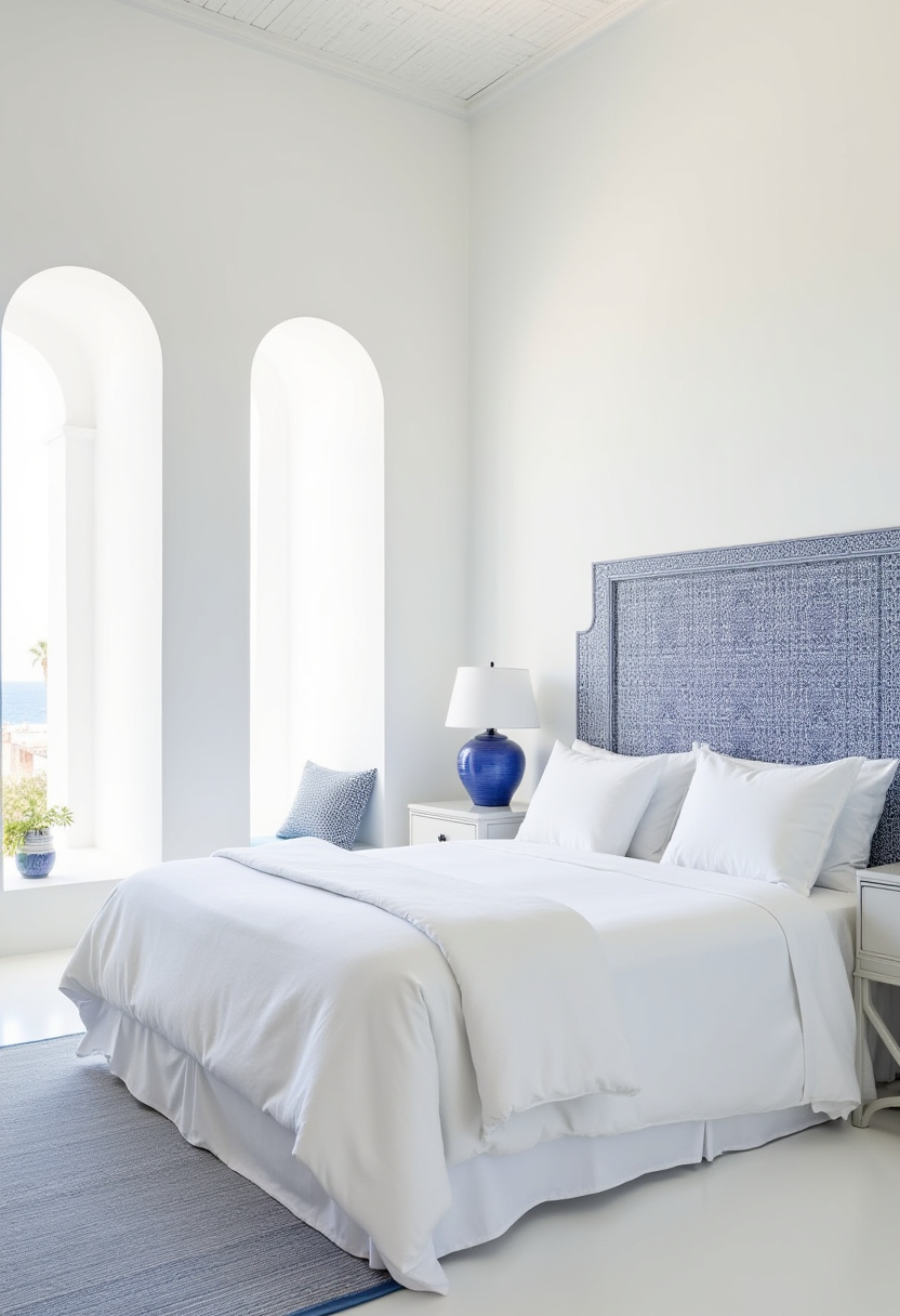 white bedroom with blue accents 19