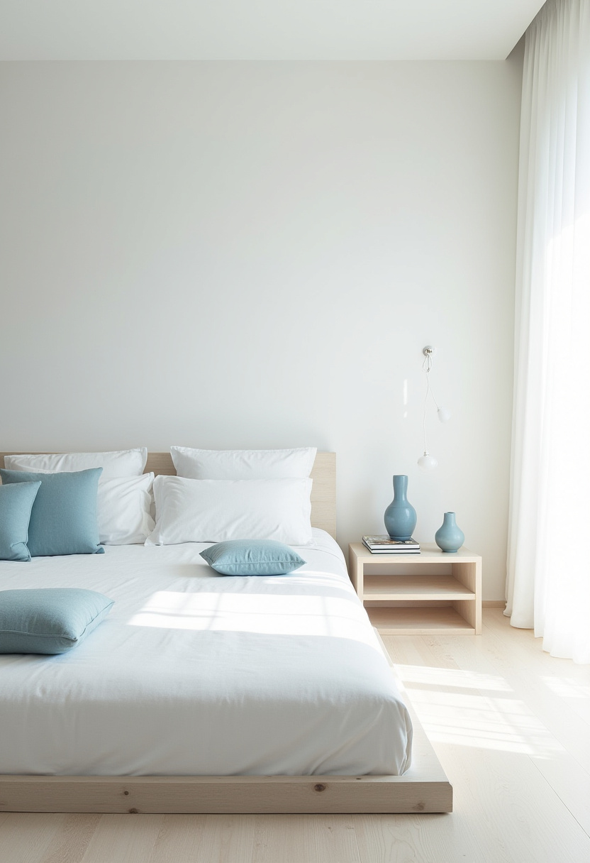 white bedroom with blue accents 20