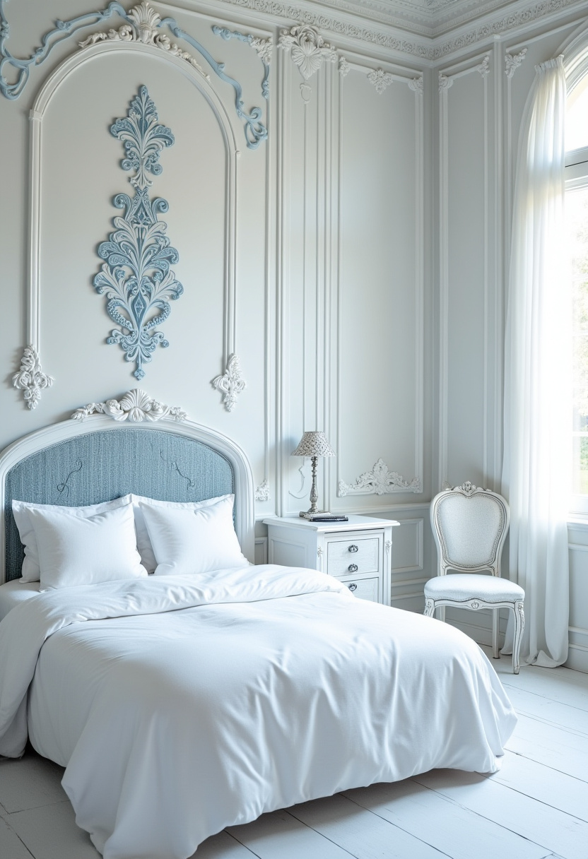 white bedroom with blue accents 21