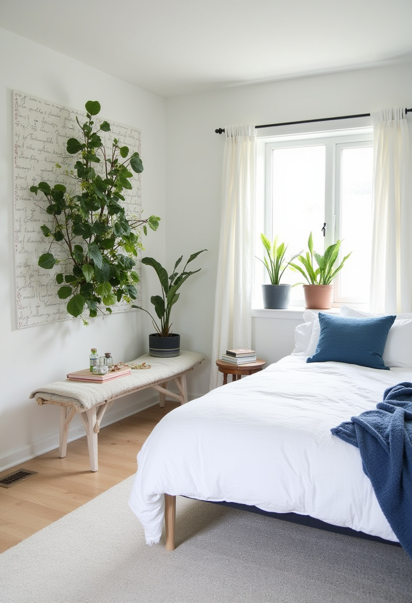 white bedroom with blue accents 22