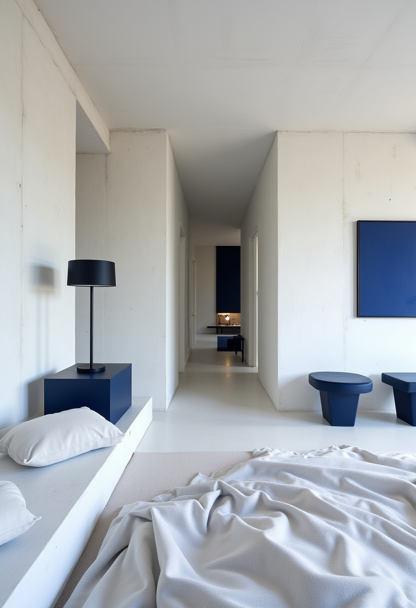 white bedroom with blue accents 23