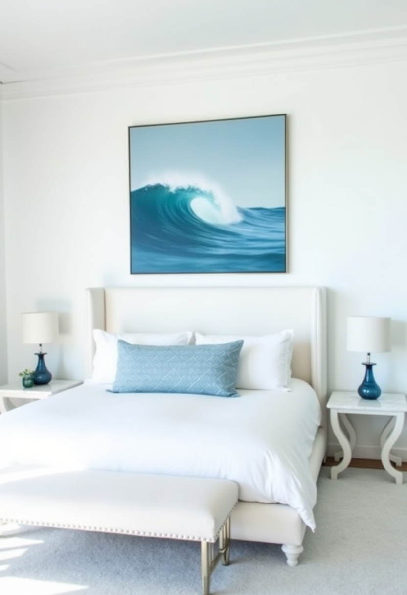 white bedroom with blue accents 24