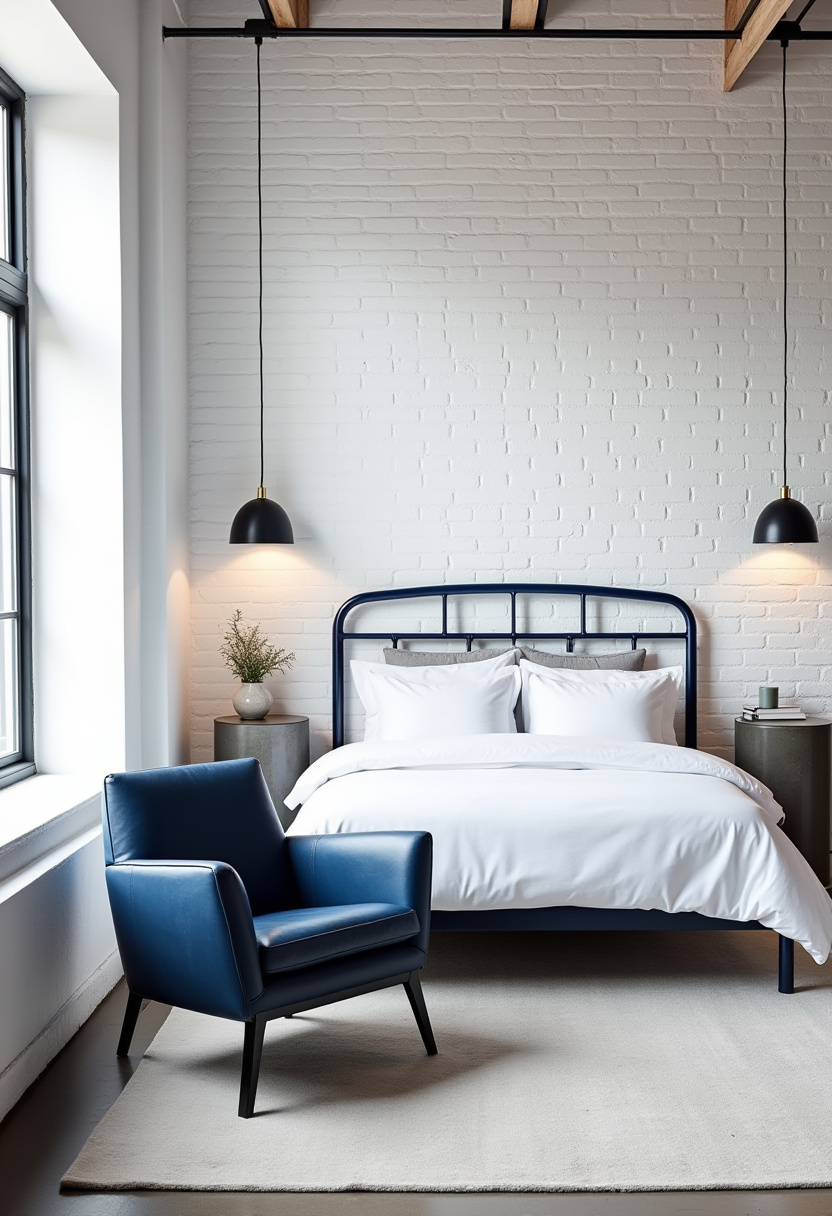 white bedroom with blue accents 27