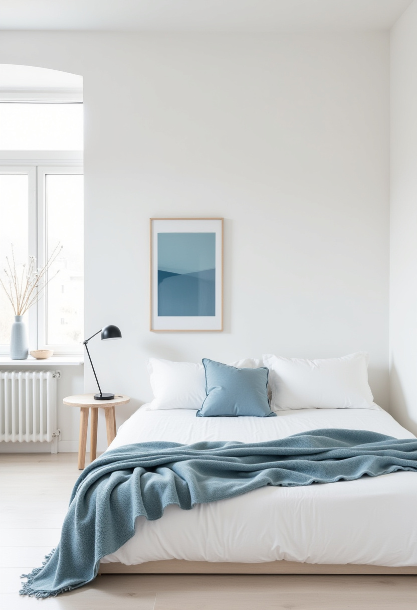 white bedroom with blue accents 28