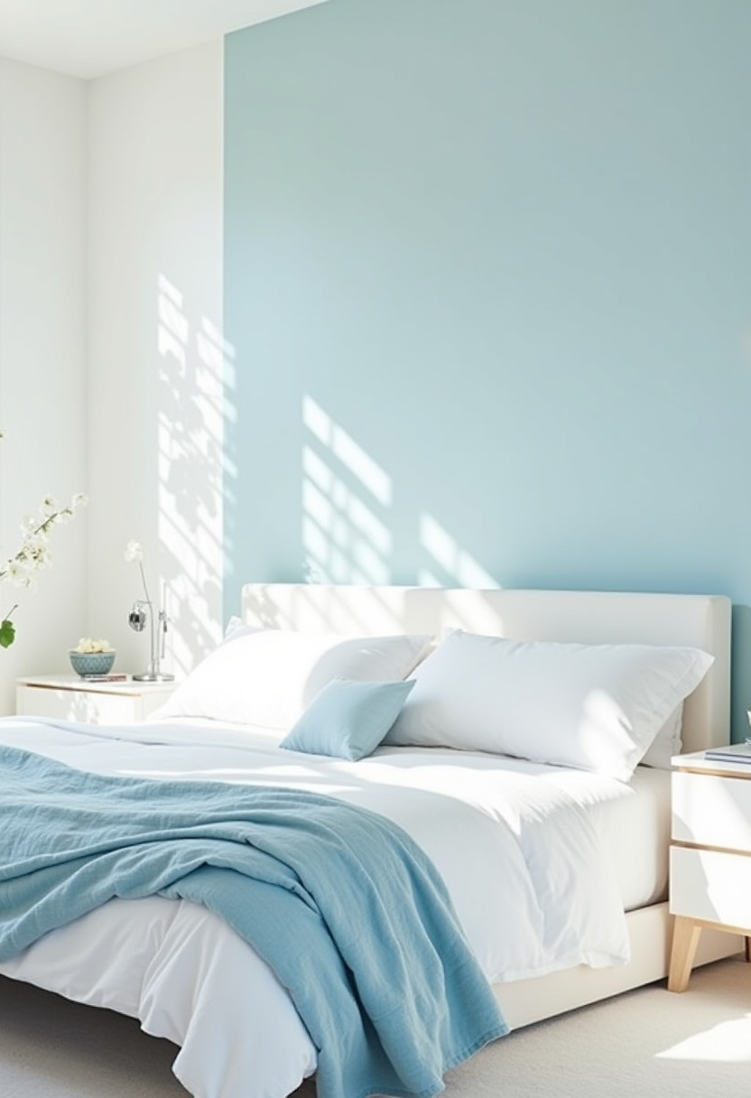 white bedroom with blue accents 3