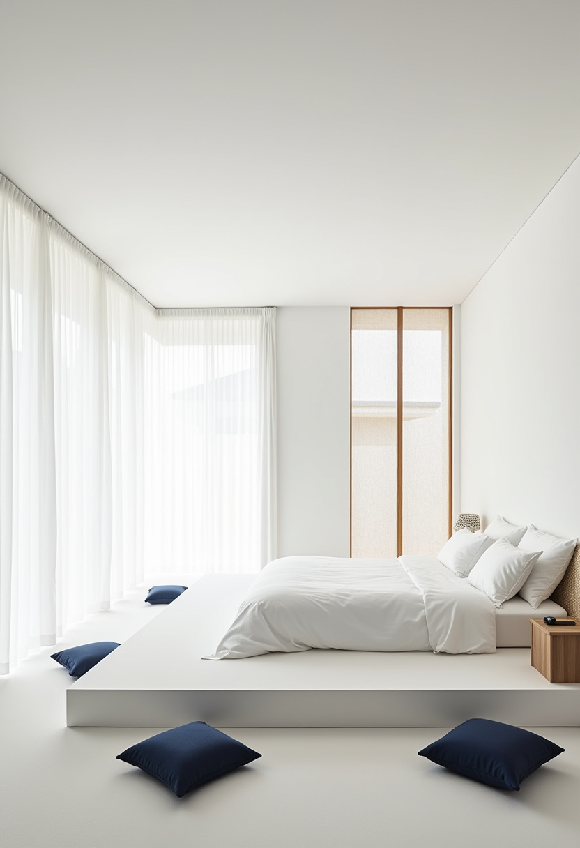 white bedroom with blue accents 7