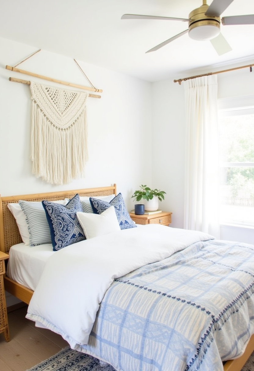 white bedroom with blue accents 9