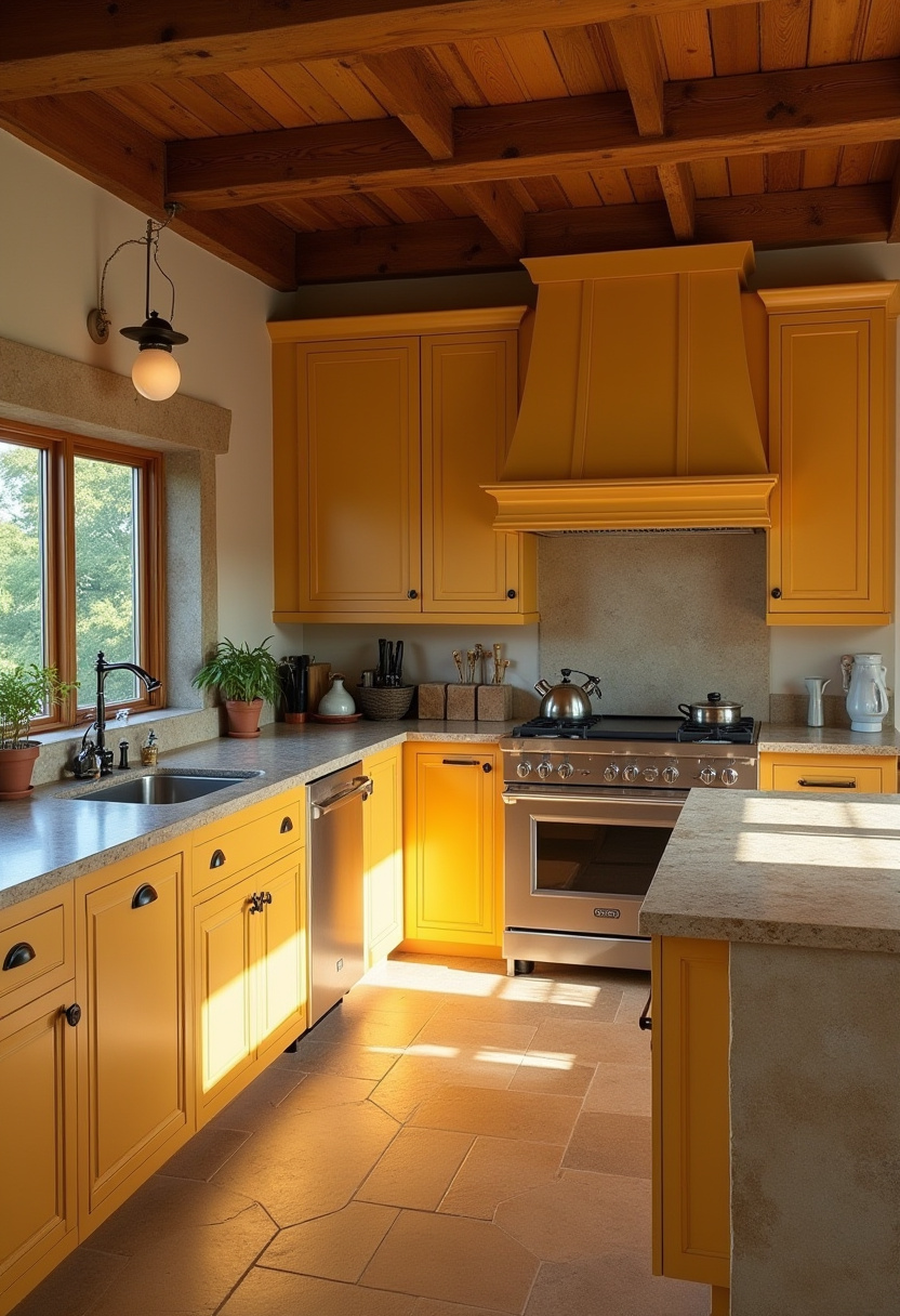 yellow kitchen cabinets 11