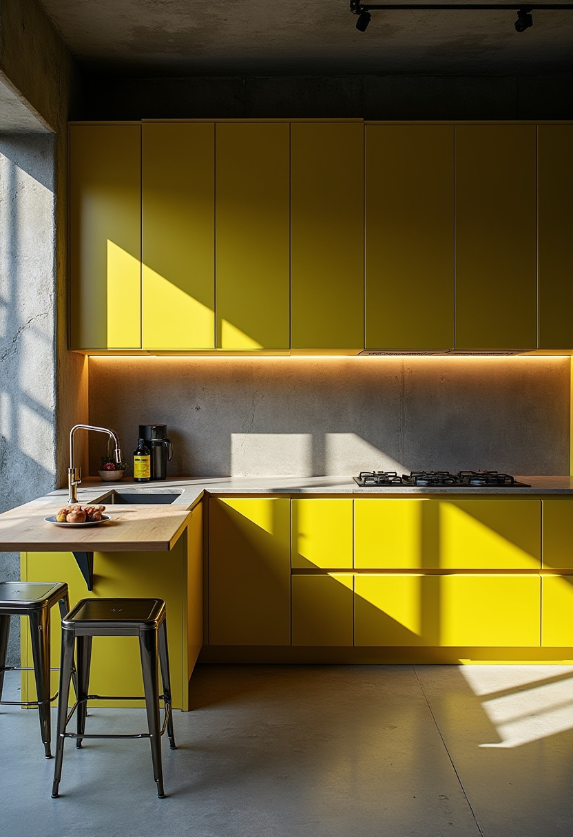 yellow kitchen cabinets 12