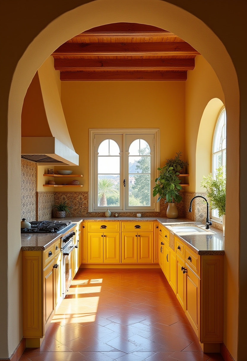 yellow kitchen cabinets 14
