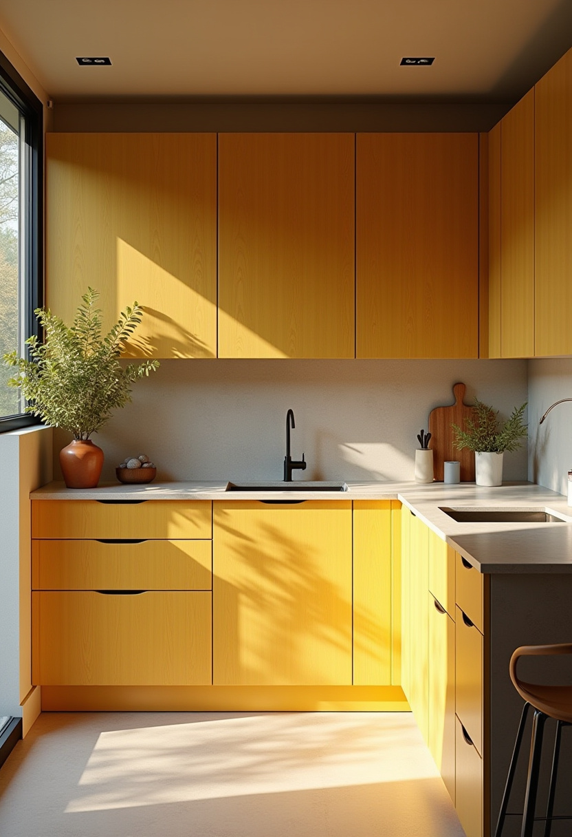 yellow kitchen cabinets 2