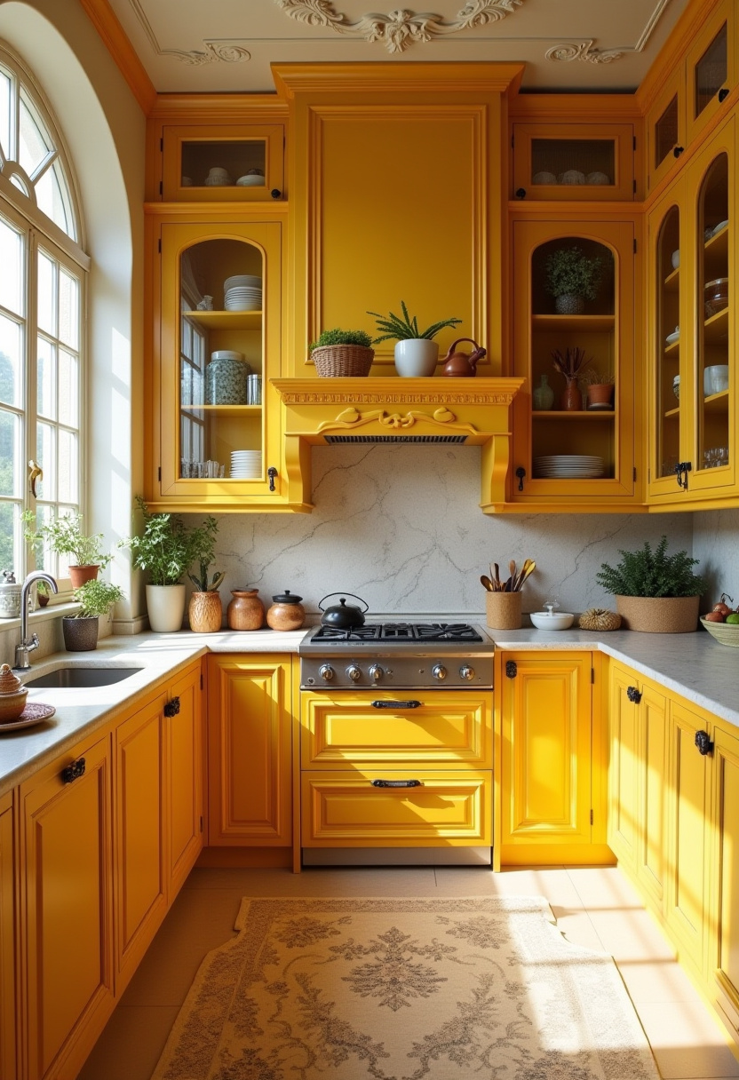 yellow kitchen cabinets 26