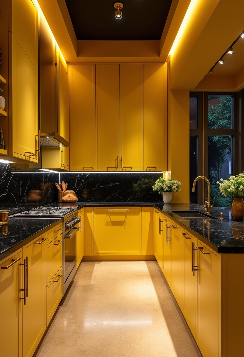 yellow kitchen cabinets 9